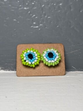 Huichol Beaded Stud Earrings